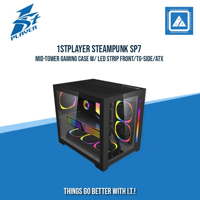 1STPLAYER STEAMPUNK SP7 MID-TOWER GAMING CASE W/ LED STRIP FRONT/TG-SIDE/ATX 1STPLAYER STEAMPUNK SP7 MID-TOWER GAMING CASE W/ LED STRIP FRONT/TG-SIDE/ATX